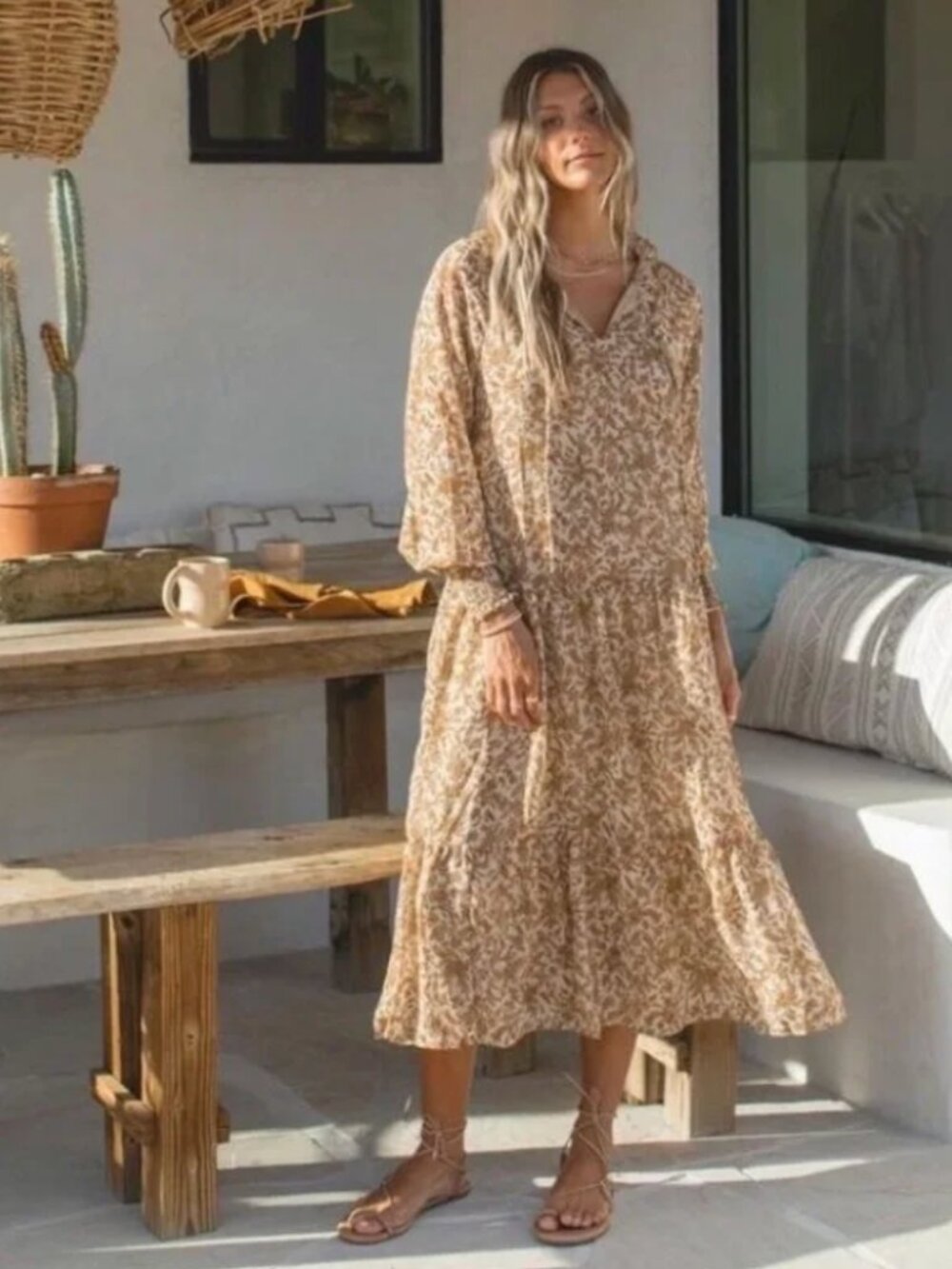 Solaí the Label | Autumn Boho Paisley Floral Midi Dress